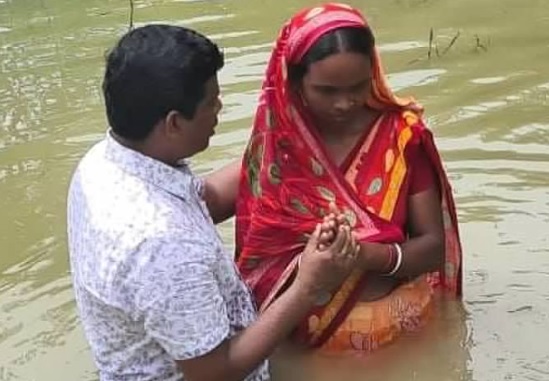 Baptisms are illegal in Odisha (Orissa) India, and are performed secretly